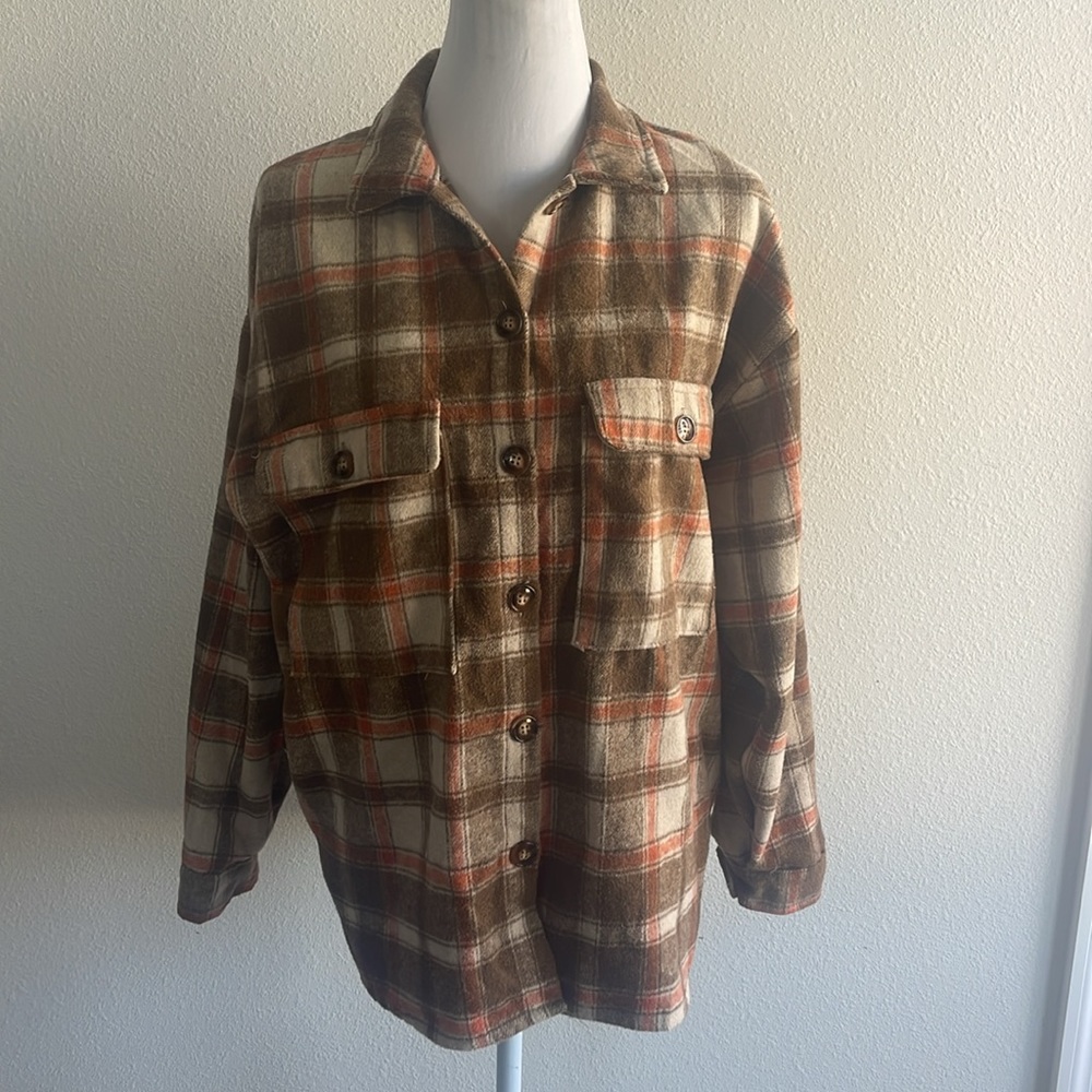 Plaid Button Down With Front Pockets Fall Winter … - image 8